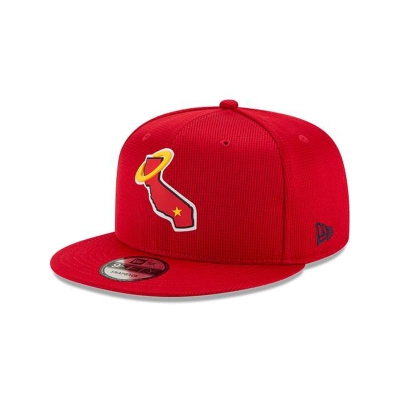 Red Los Angeles Angels Hat - New Era MLB Clubhouse Collection 9FIFTY Snapback Caps USA8536120